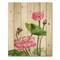 Designart - Vintage Pink Lotuses In The Pond III - Traditional Print on Natural Pine Wood